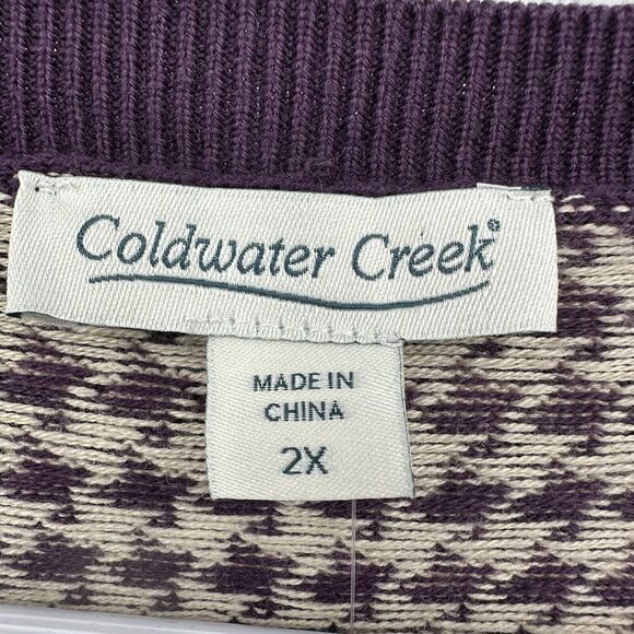 Coldwater Creek Womens Button Cardigan 2X Patchwork Eclectic Artsy Whimsical - Picture 5 of 9